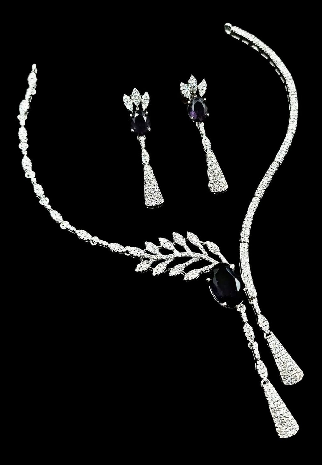 4124 AD SILVER SET (SA00867PB) Elegant Silver Jewelry Ensemble
